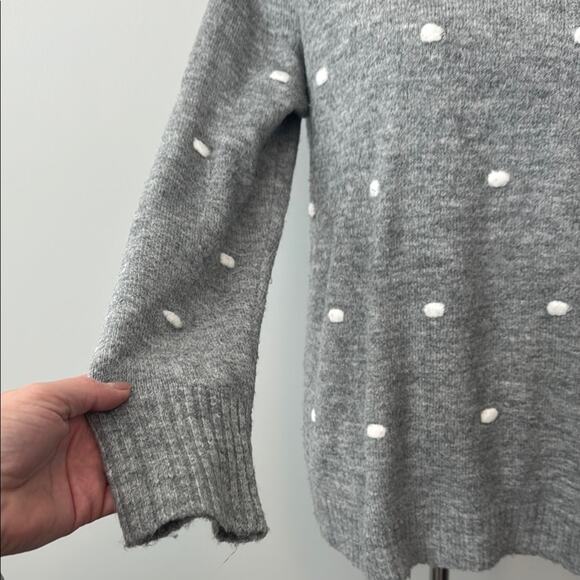 Pink Clover Gray Pullover Crewneck Polka Dot Sweater Women's Large - Picture 3 of 7